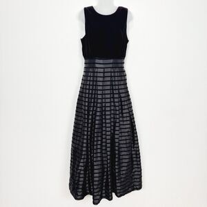 Vtg Ever Beauty Dress‎ Womens 10 Black Velvet Maxi Gown Whimsigoth Fairy Grunge